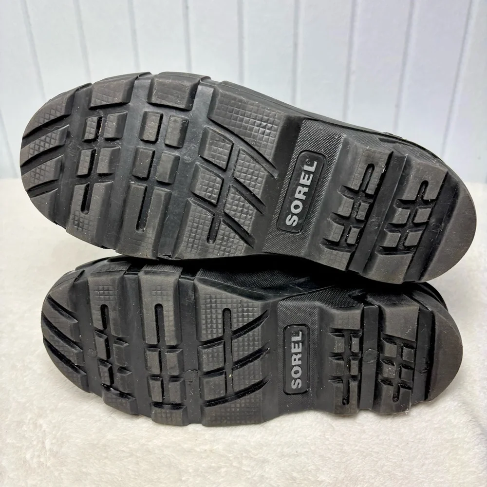 Sorel Black Insulated Cub Youth Winter‎ Waterproof Snow Boots Size 4